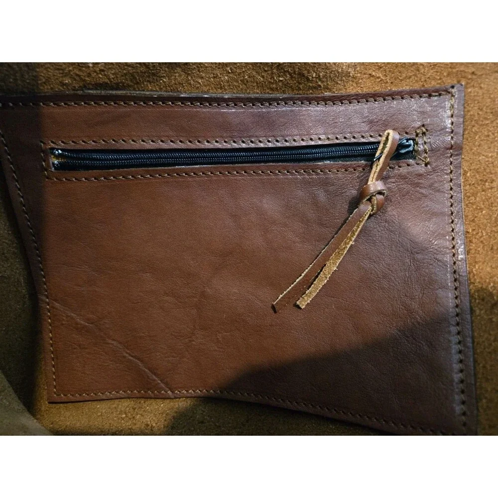 Vintage Brown leather Convertible backpack brass hardware buckles